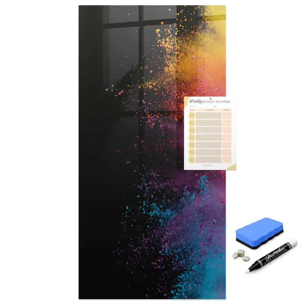 Tablă magnetică pentru scris cu cretă colorată