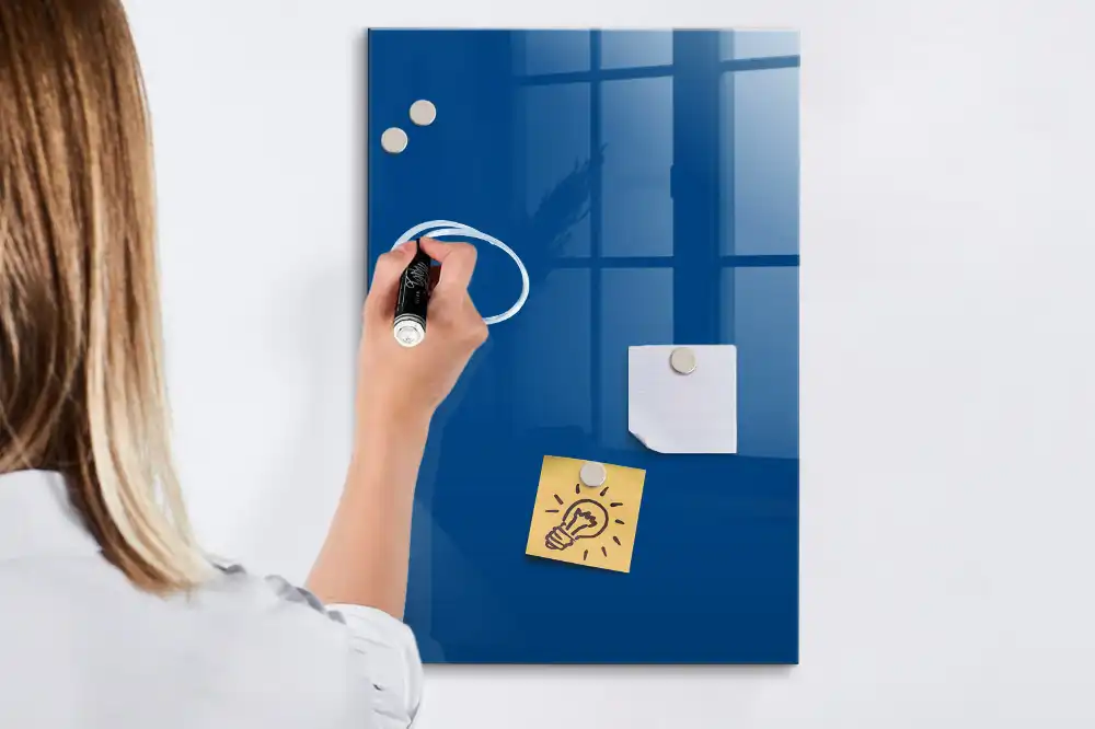 Tablă magnetică pentru marker de culoare albastră