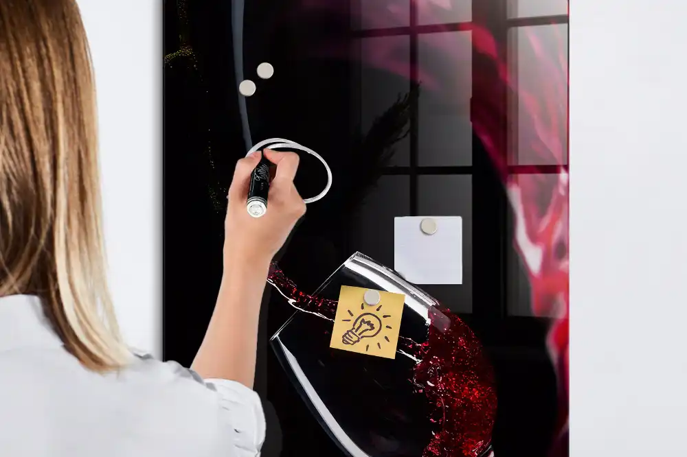Tablă magnetică pentru scris cu model pată de vin
