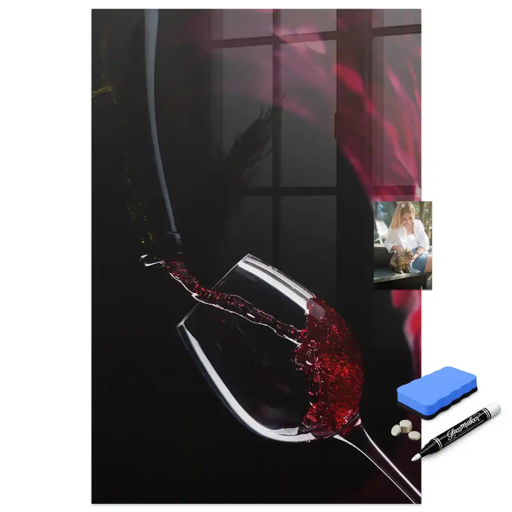 Tablă magnetică pentru scris cu model pată de vin