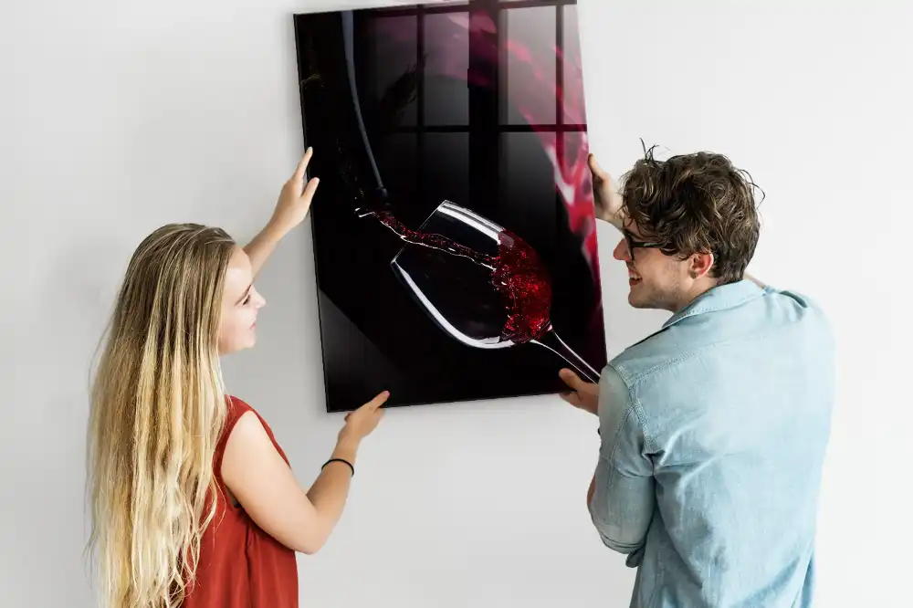 Tablă magnetică pentru scris cu model pată de vin