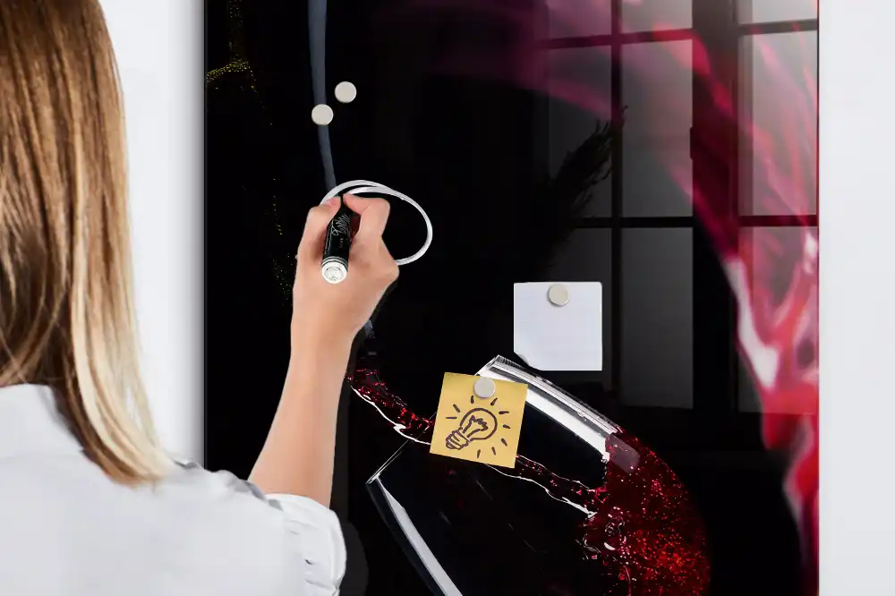 Tablă magnetică pentru scris cu model pată de vin