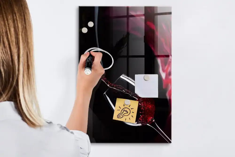 Tablă magnetică pentru scris cu model pată de vin