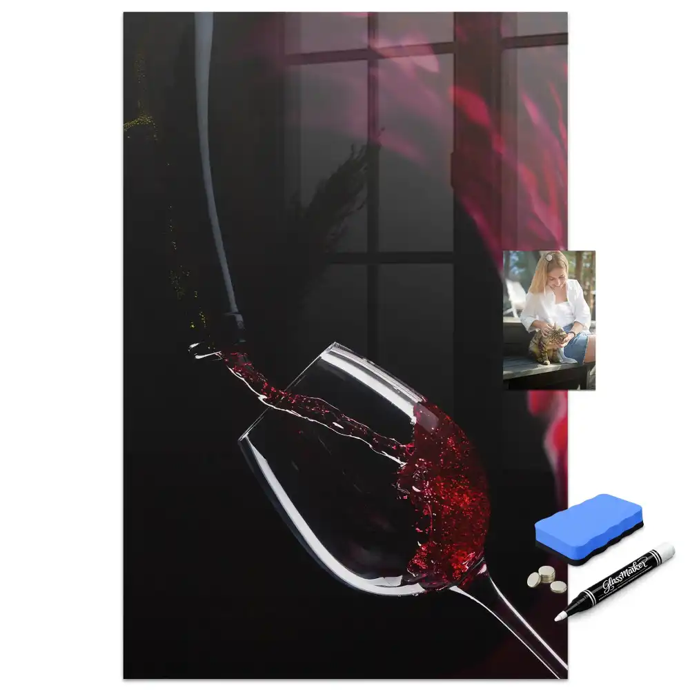 Tablă magnetică pentru scris cu model pată de vin