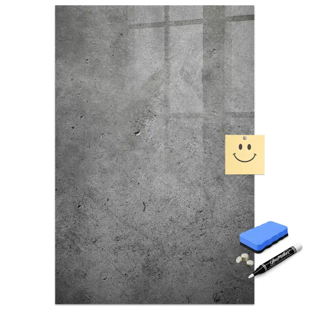 Tablă magnetică pentru scriere cu marker aspect beton