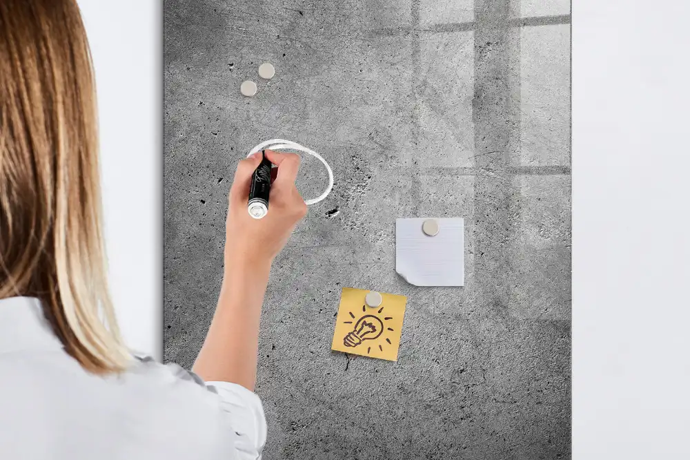 Tablă magnetică pentru scriere cu marker aspect beton