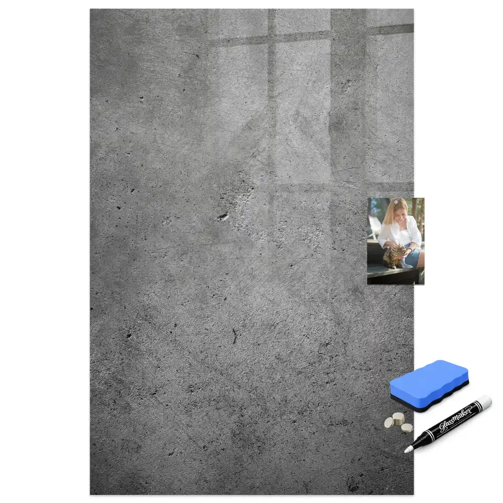 Tablă magnetică pentru scriere cu marker aspect beton