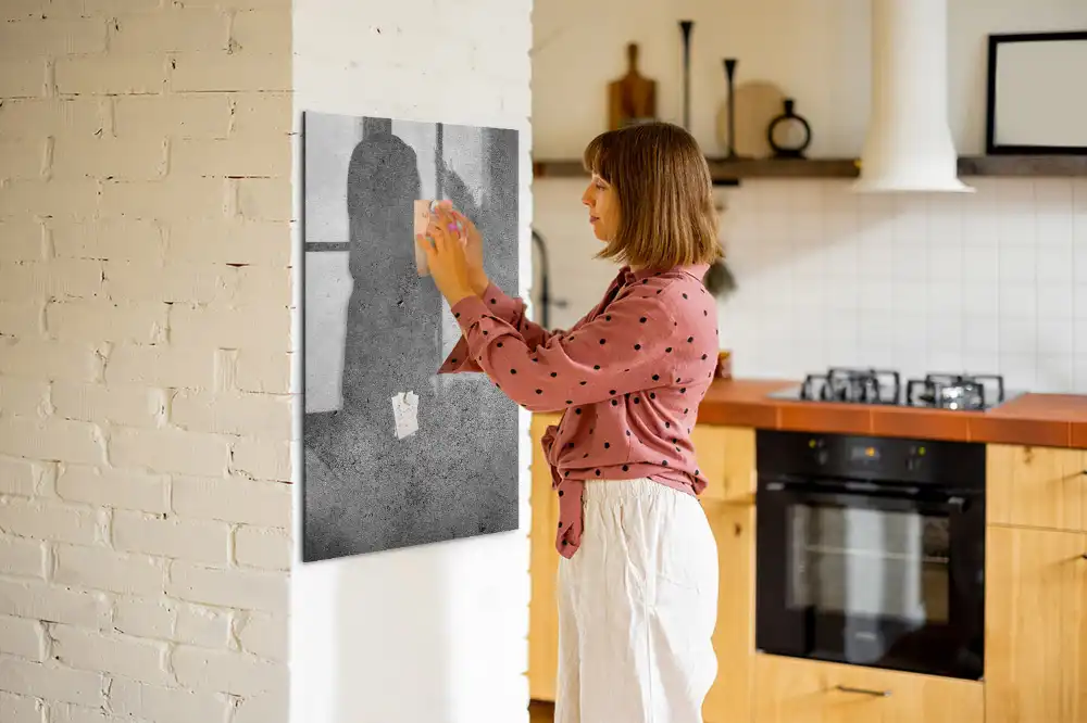 Tablă magnetică pentru scriere cu marker aspect beton