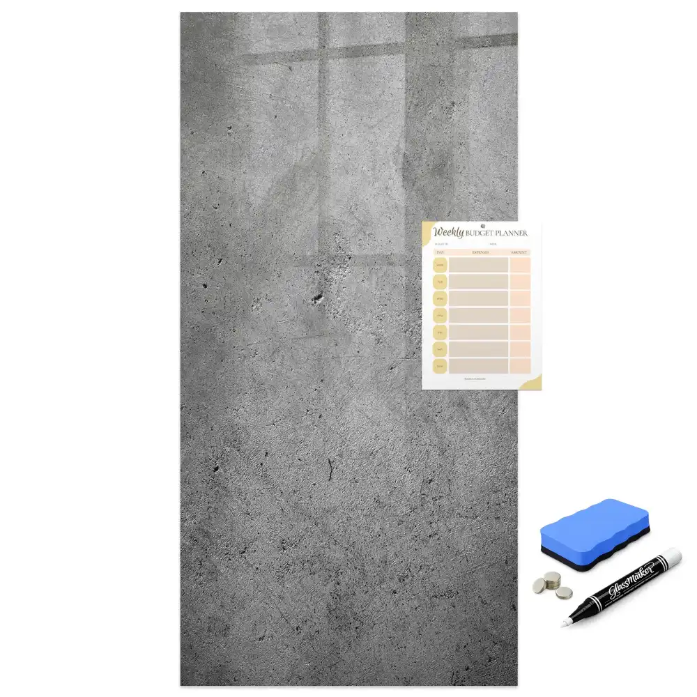 Tablă magnetică pentru scriere cu marker aspect beton