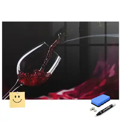 Tablă magnetică din sticlă cu model pahar de vin