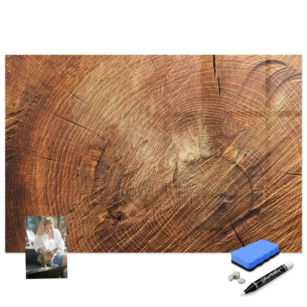 Tablă magnetică pentru marker cu design de trunchi de copac secular