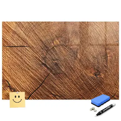 Tablă magnetică de perete cu ramă decorativă din lemn