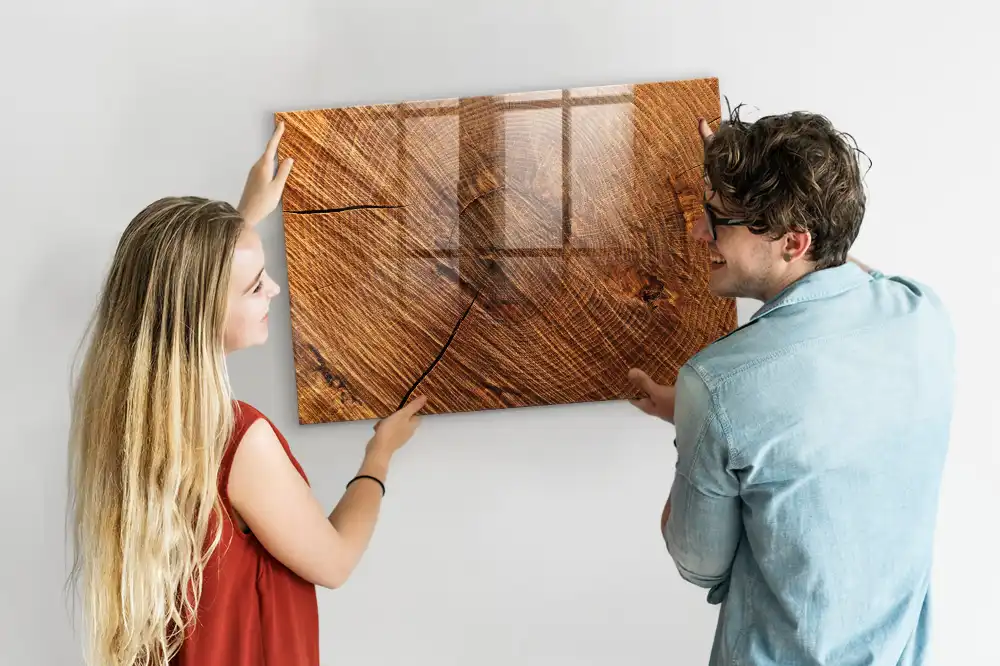 Tablă magnetică de perete cu ramă decorativă din lemn