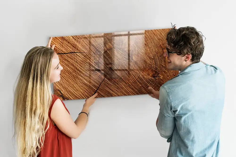 Tablă magnetică de perete cu ramă decorativă din lemn