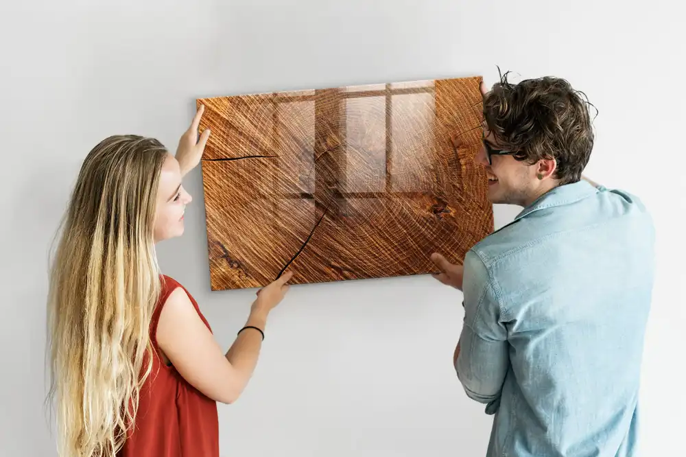 Tablă magnetică de perete cu ramă decorativă din lemn