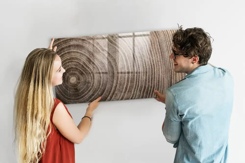 Tablă magnetică din sticlă cu design de trunchi de copac