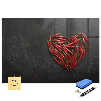 Tablă magnetică de perete în formă de inimă