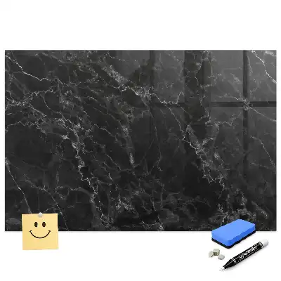 Tablă magnetică pentru marker cu design de marmură neagră