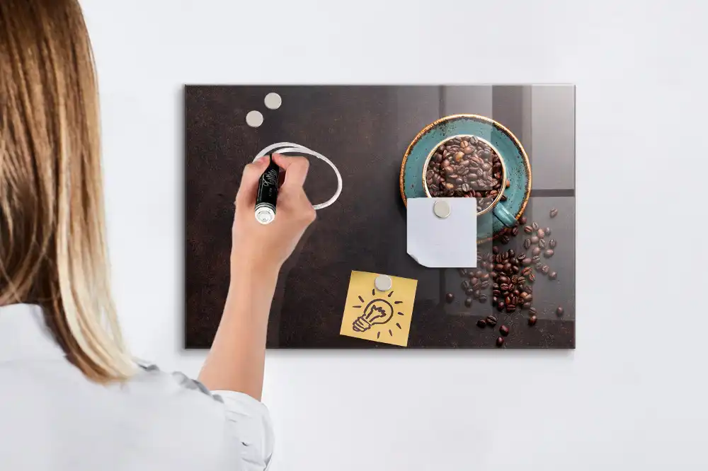 Tablă magnetică din sticlă cu design cafea aromatică