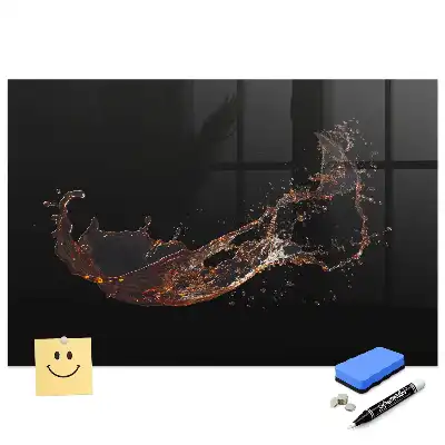 Tablă magnetică din sticlă cu design pată de băutură