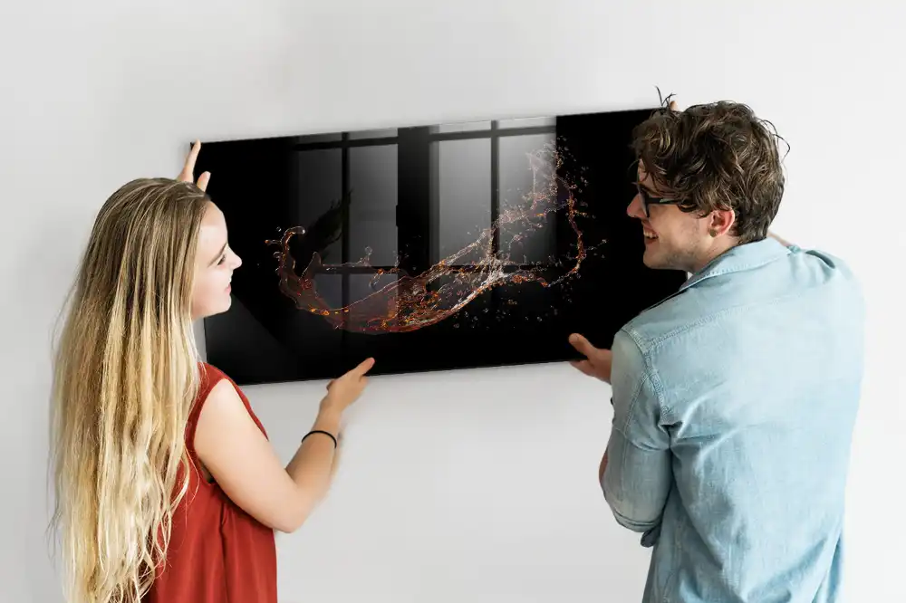 Tablă magnetică din sticlă cu design pată de băutură