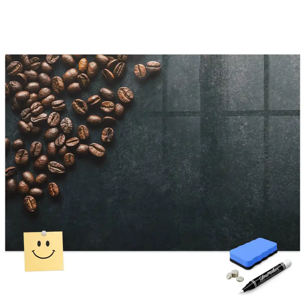 Tablă cu marker design cafea boabe