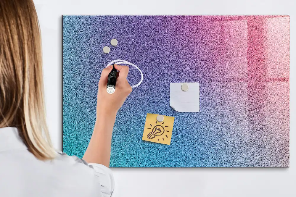Tablă magnetică din sticlă cu design în degrade