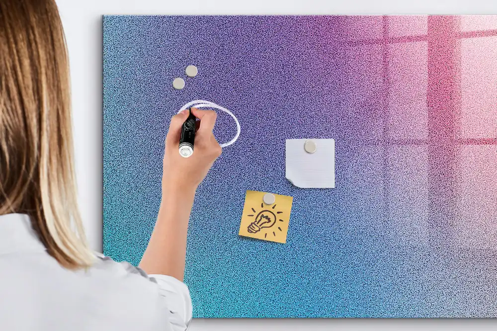 Tablă magnetică din sticlă cu design în degrade