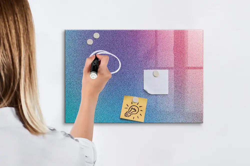 Tablă magnetică din sticlă cu design în degrade