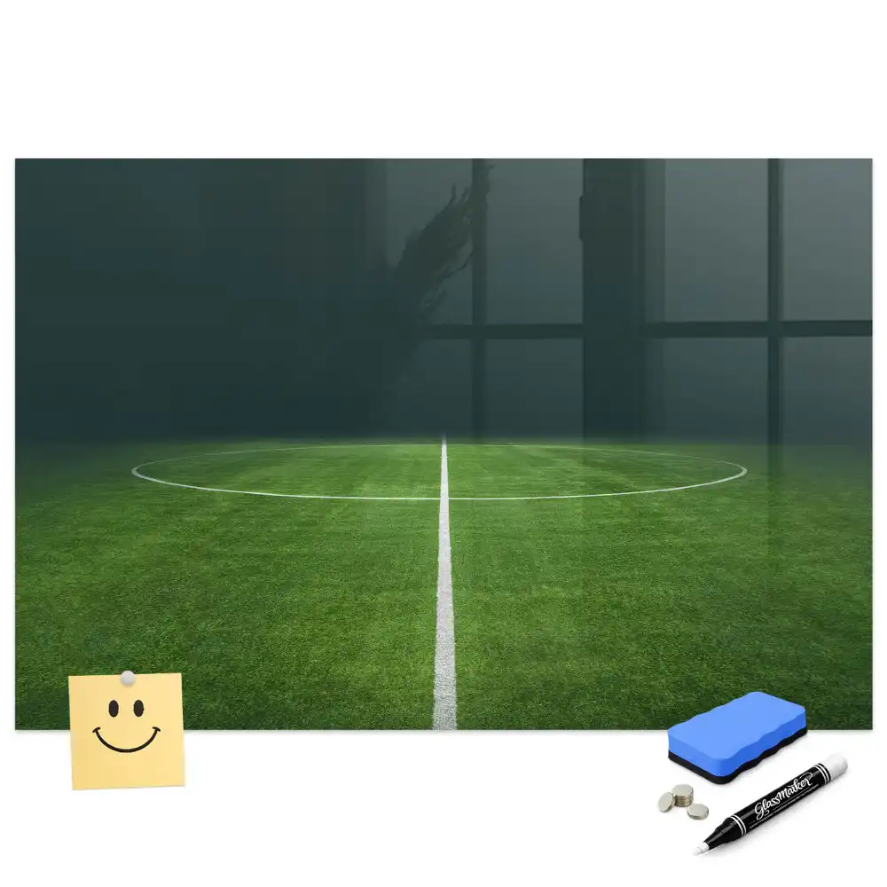 Tablă magnetică de perete cu design de gazon de fotbal
