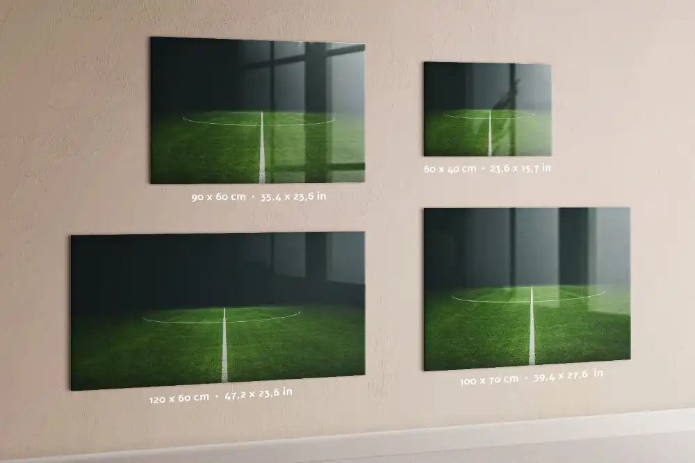 Tablă magnetică de perete cu design de gazon de fotbal