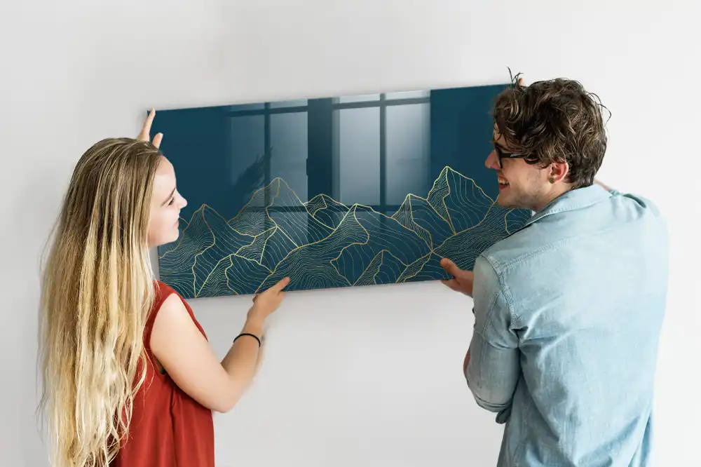 Tablă magnetică de perete cu peisaj montan