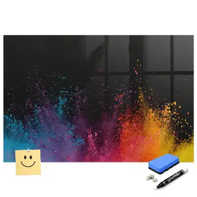 Tablă magnetică cu marker și design explozie colorată
