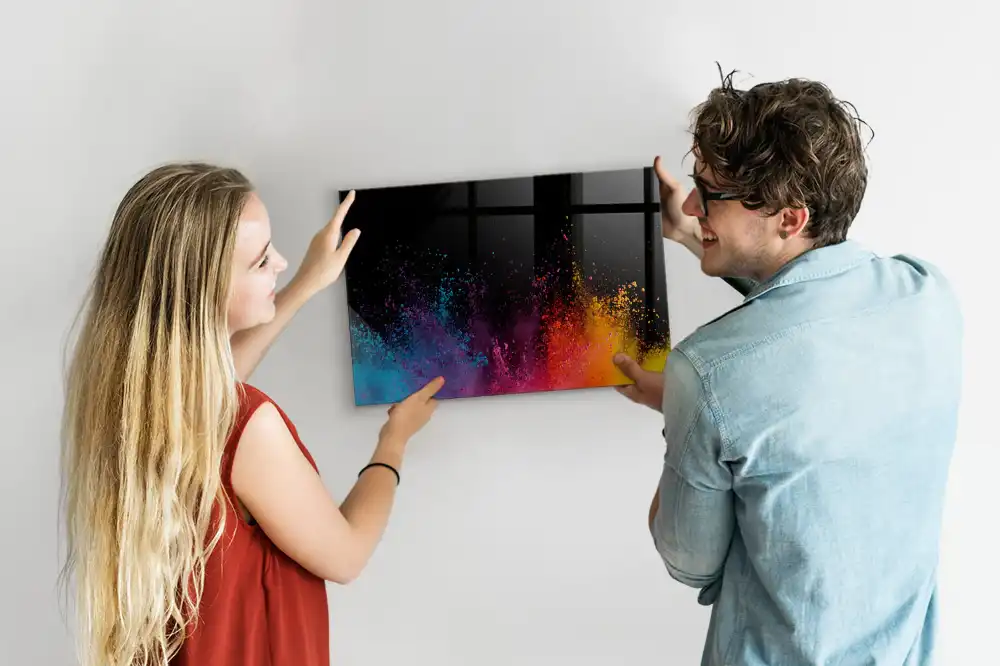 Tablă magnetică cu marker și design explozie colorată