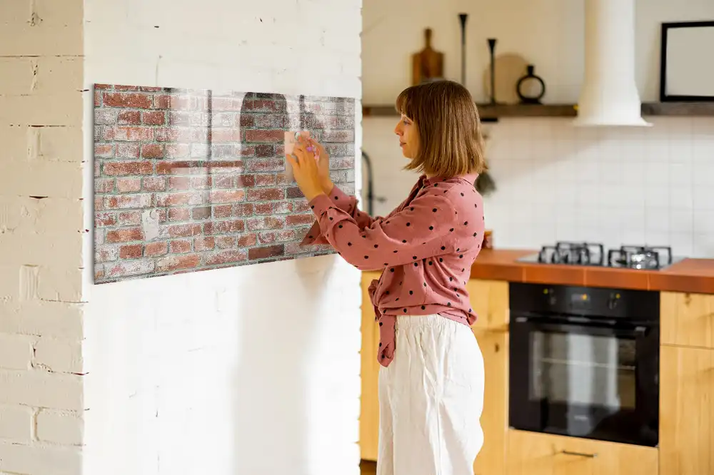 Tablă magnetică pentru perete din cărămidă