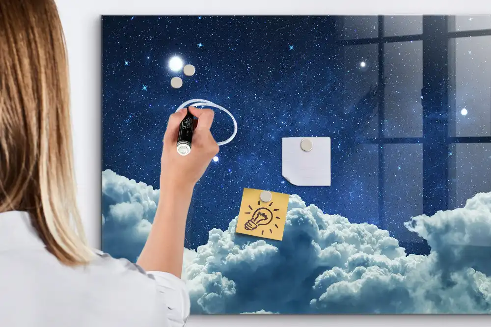 Tablă cu marker design boltă cerească nocturnă