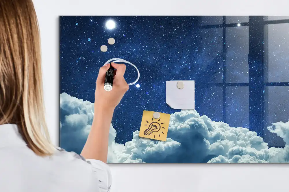 Tablă cu marker design boltă cerească nocturnă