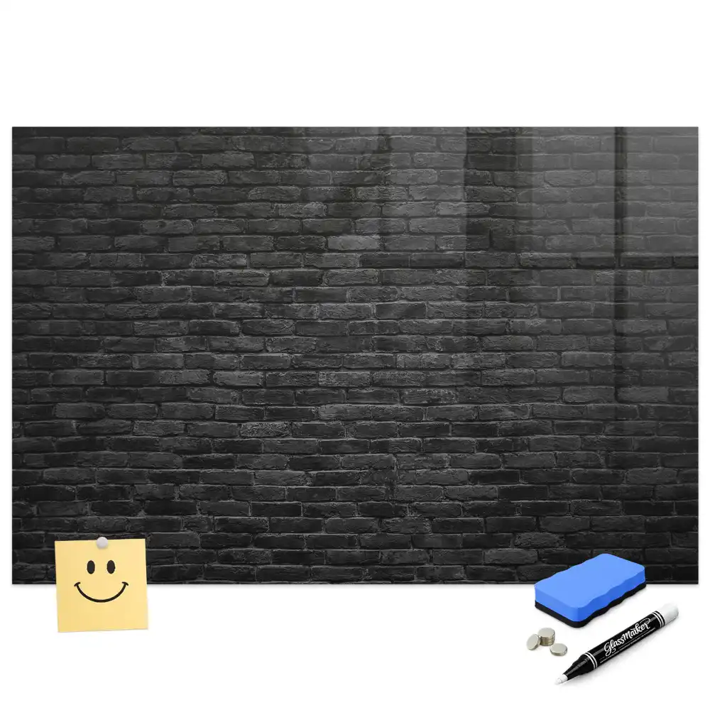 Tablă de scris cu marker design cărămidă închisă la culoare