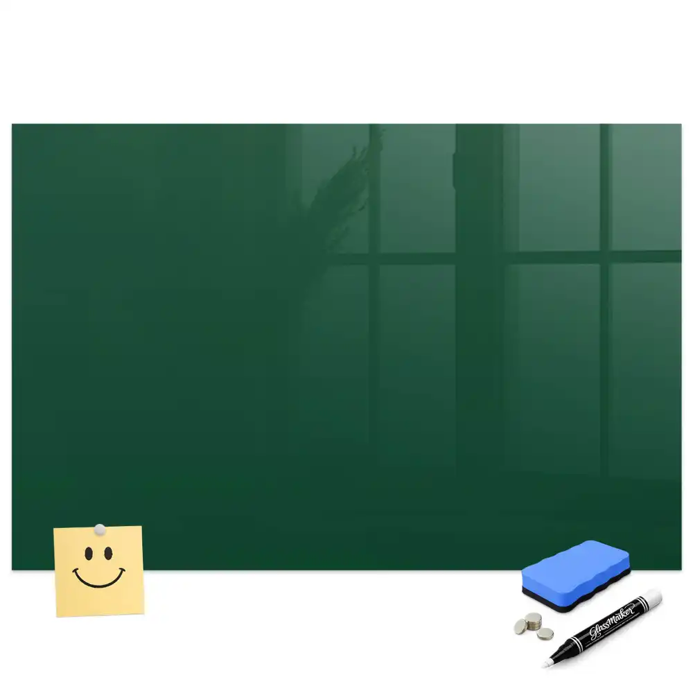 Tablă magnetică din sticlă de culoare verde
