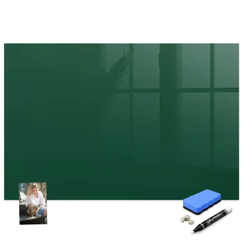 Tablă magnetică din sticlă de culoare verde
