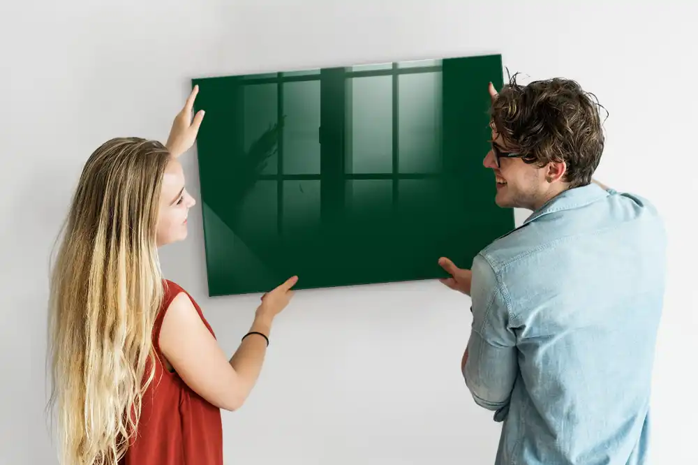 Tablă magnetică din sticlă de culoare verde
