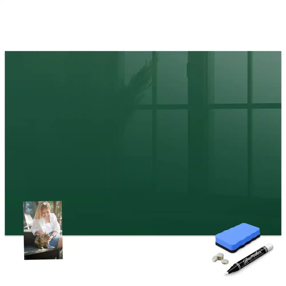 Tablă magnetică din sticlă de culoare verde