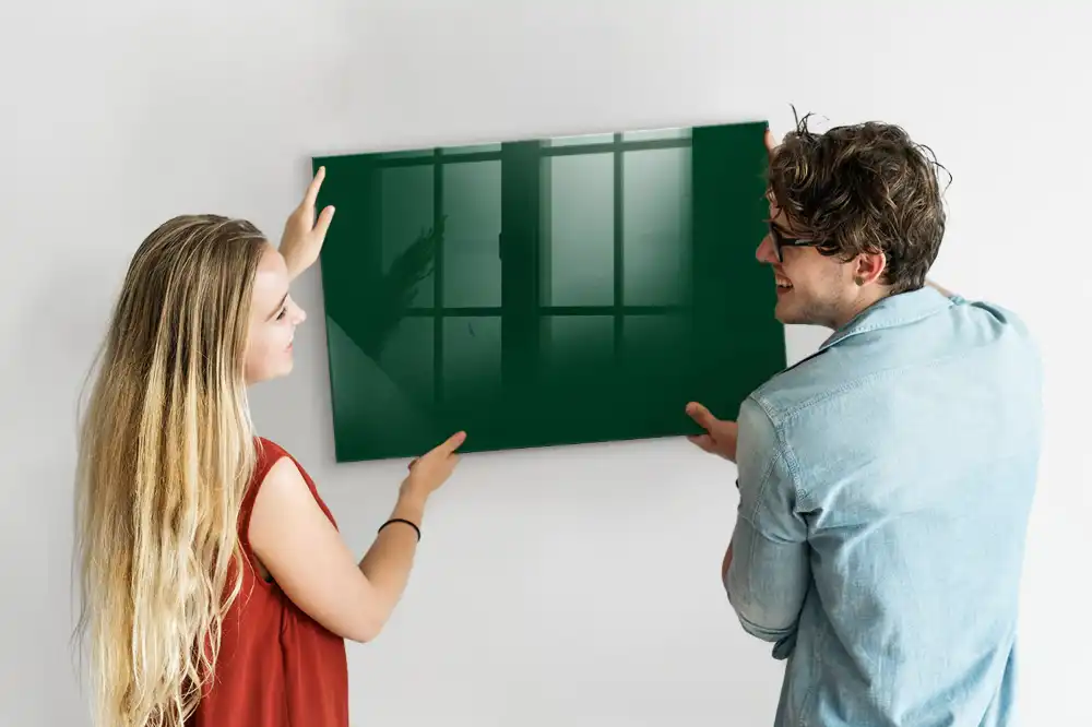 Tablă magnetică din sticlă de culoare verde