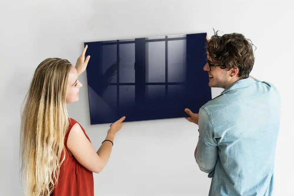 Tablă magnetică din sticlă de culoare bleumarin închis