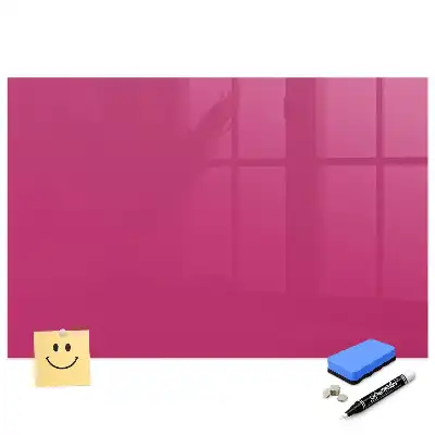 Tablă magnetică din sticlă de culoare roz aprins