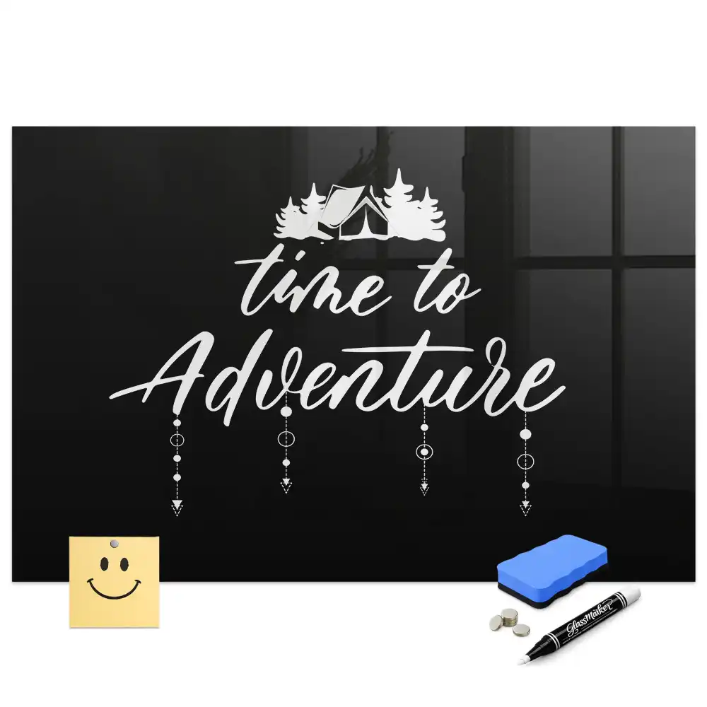 Tablă magnetică din sticlă Timp pentru aventură