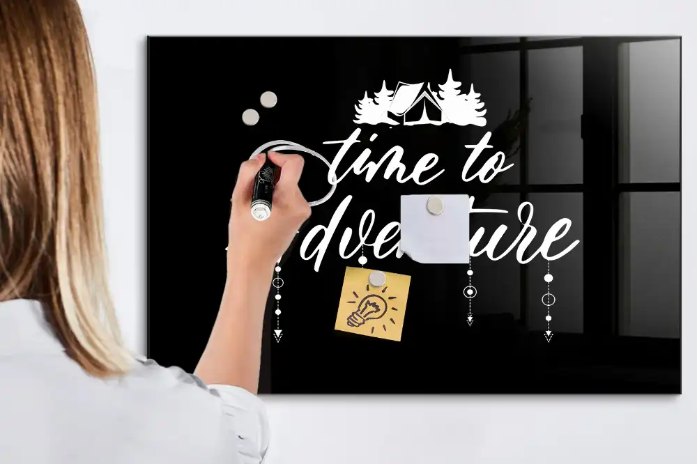 Tablă magnetică din sticlă Timp pentru aventură