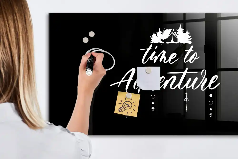 Tablă magnetică din sticlă Timp pentru aventură