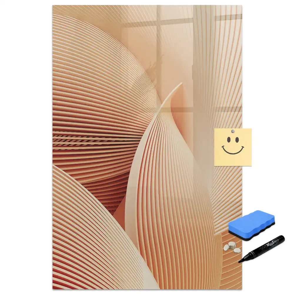 Tablă magnetică de scris cu model abstract ondulat