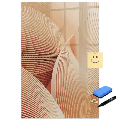 Tablă magnetică de scris cu model abstract ondulat